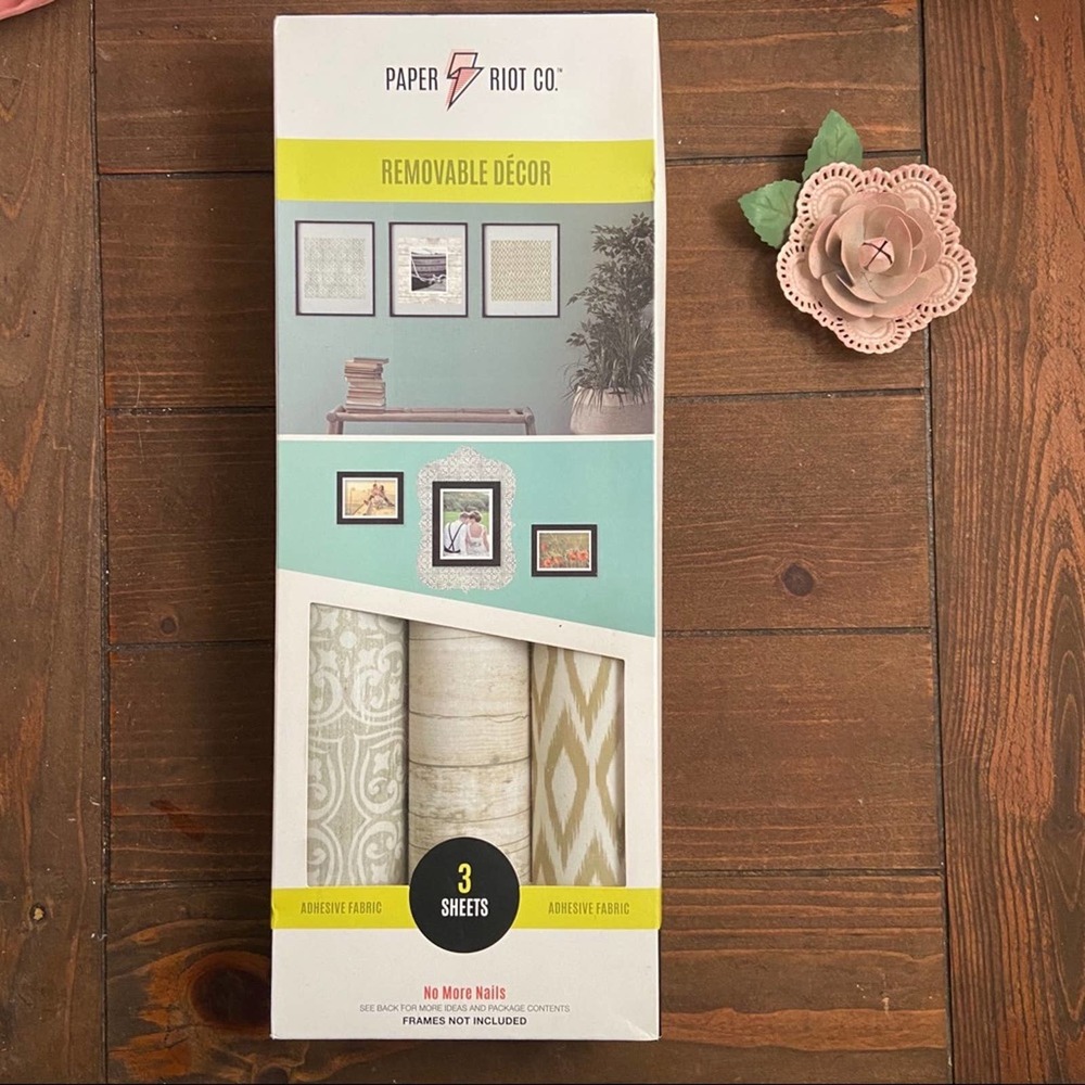 Paper Riot Co. 3 Sheets Adhesive Fabric NWT